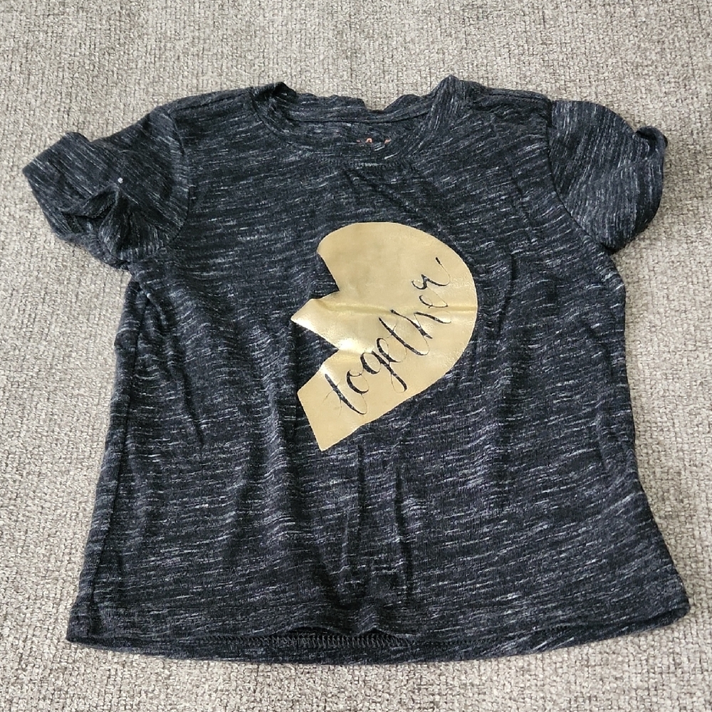 Cat & Jack Dark Gray Tee with Gold Graphic